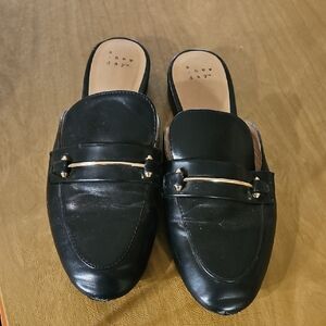 A NEW DAY Black Mules with Gold Detail - 9